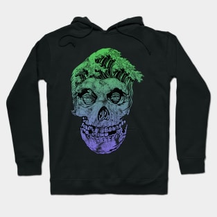 Skull Head Waves Green Purple Hoodie